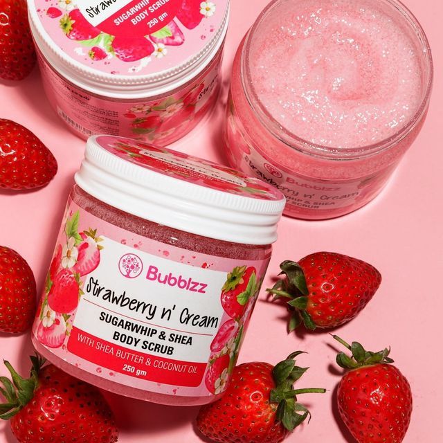 Solimo Body Scrub, Strawberry, 300gms - Image 2